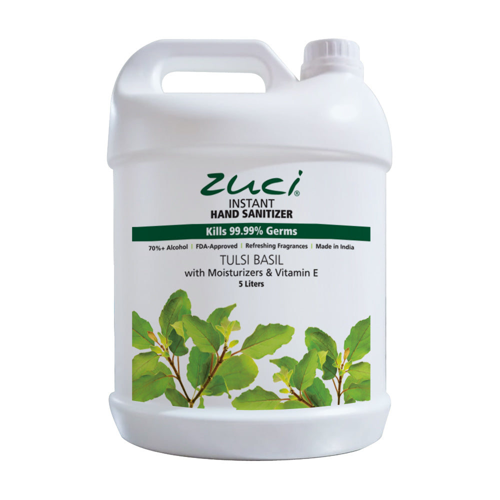 Zuci Naturals Instant Hand Sanitizer (Tulsi Basil - 5 Liters)